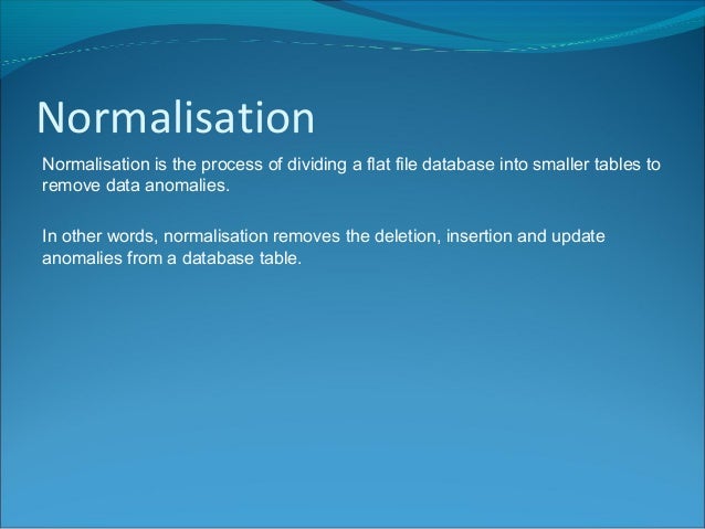 Normalisation