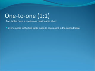 Database Relationships | PPT
