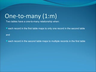 Database Relationships | PPT