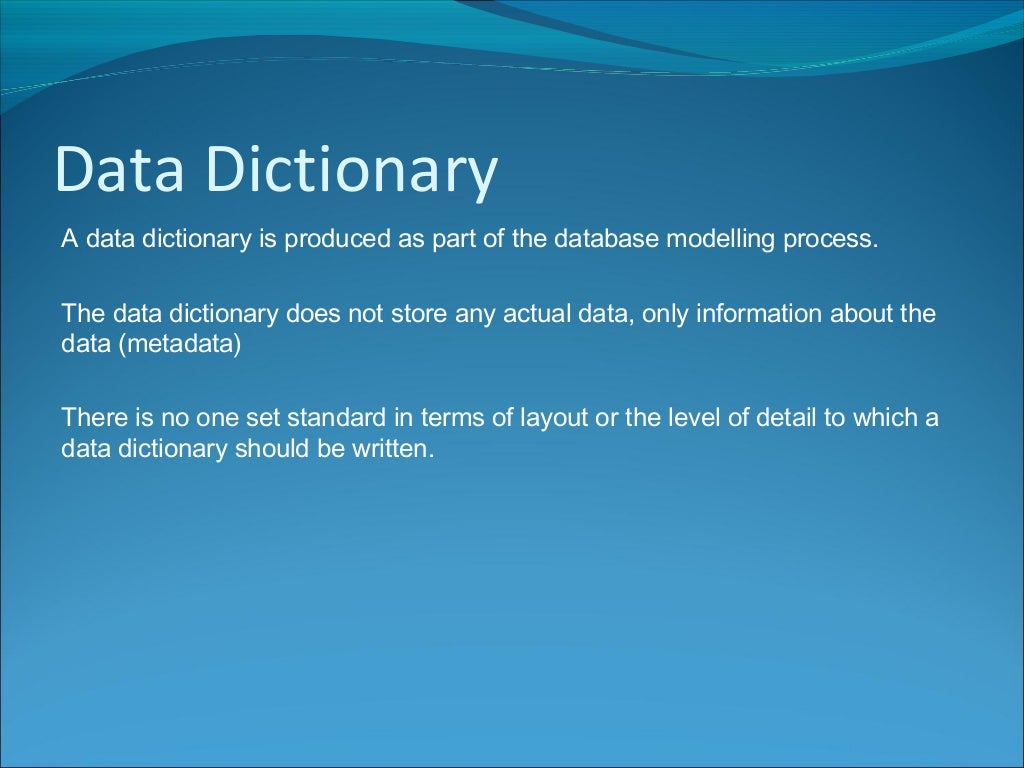 Data Dictionary