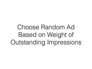 Choose Random Ad
Based on Weight of
Outstanding Impressions
 