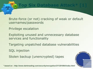 Databases can be used as bases to attack other systems from 