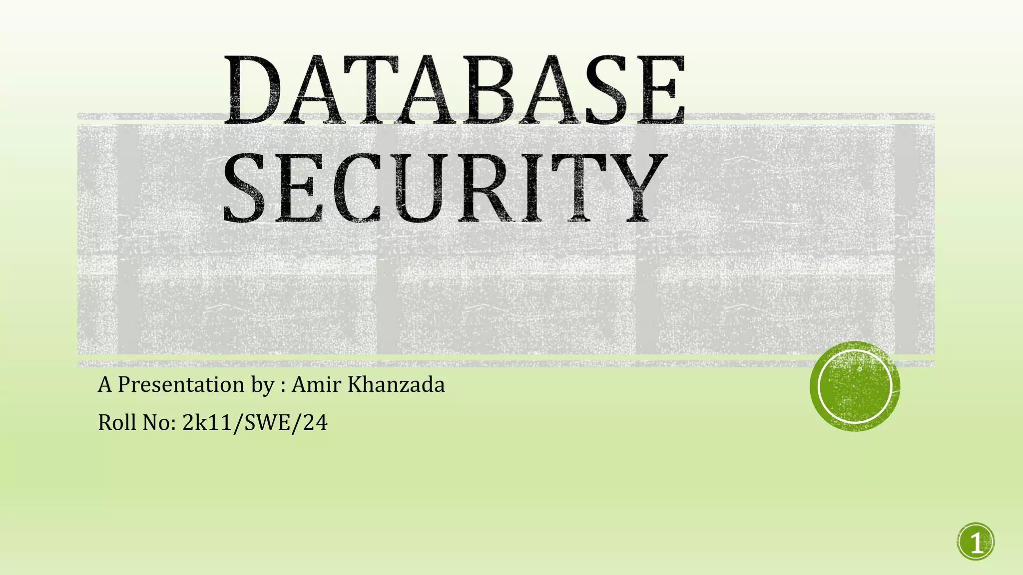 Database security | PPT