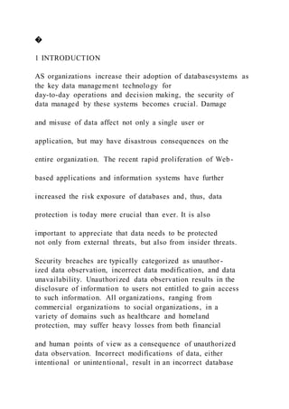 Database Security—Concepts,Approaches, and ChallengesElisa | DOCX