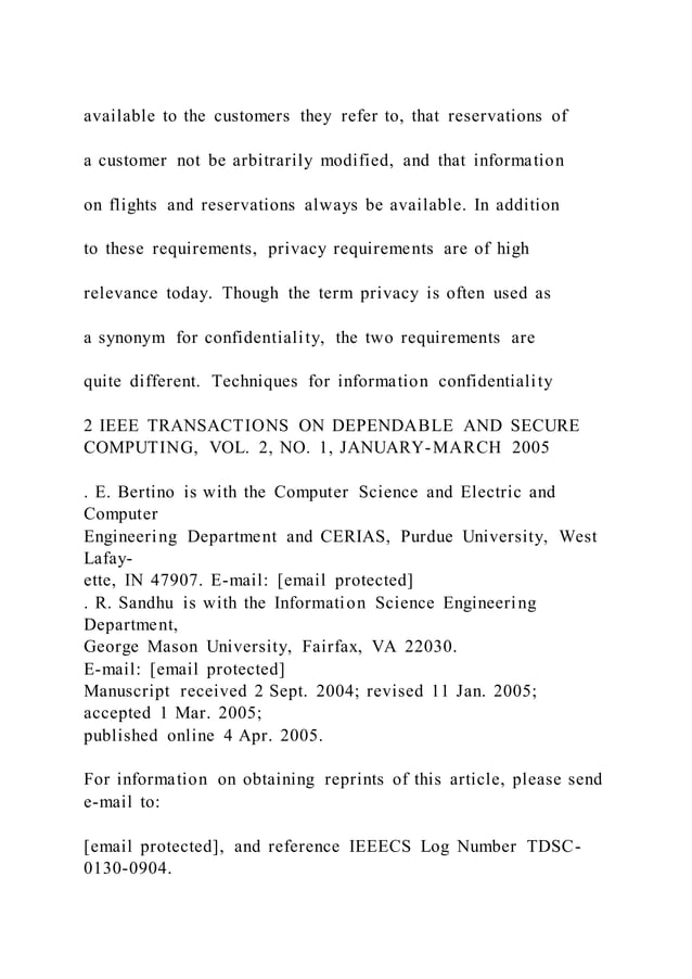 Database Security—Concepts,Approaches, and ChallengesElisa | PDF