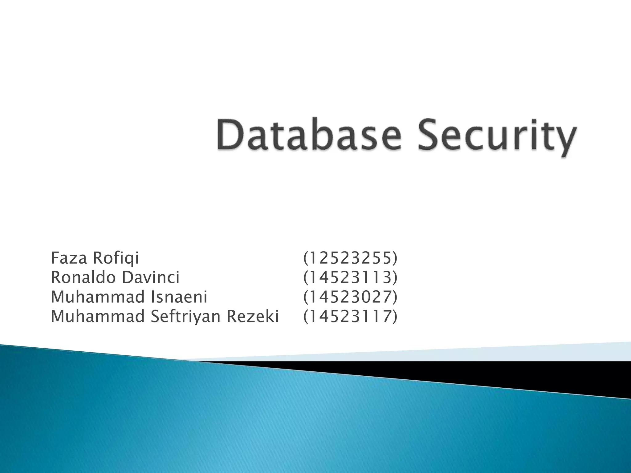 Database security (ppt) | PPT