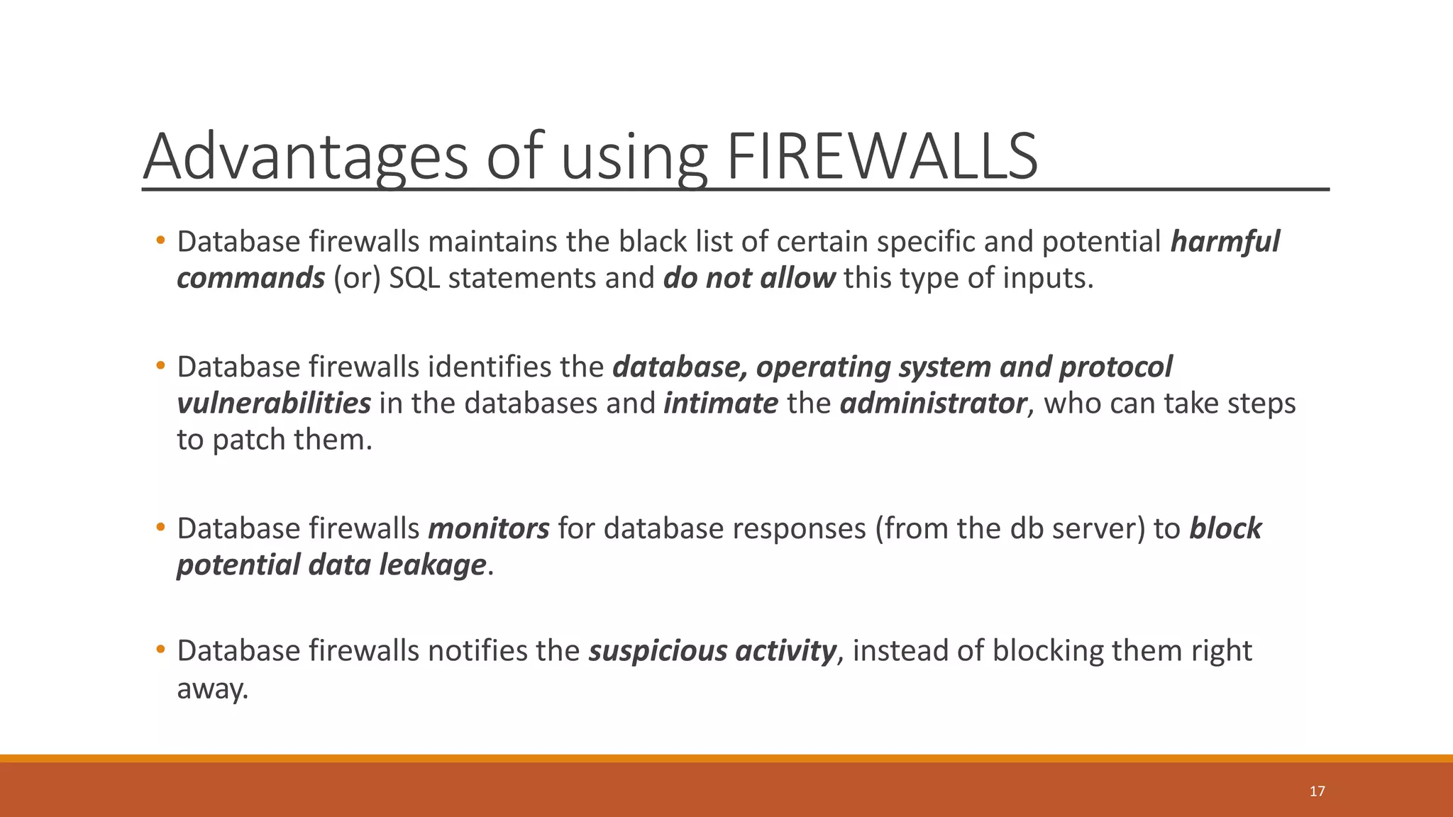 Database security threats countermeasures pptx