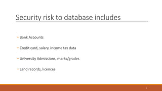 Database Security, Threats & Countermeasures.pptx