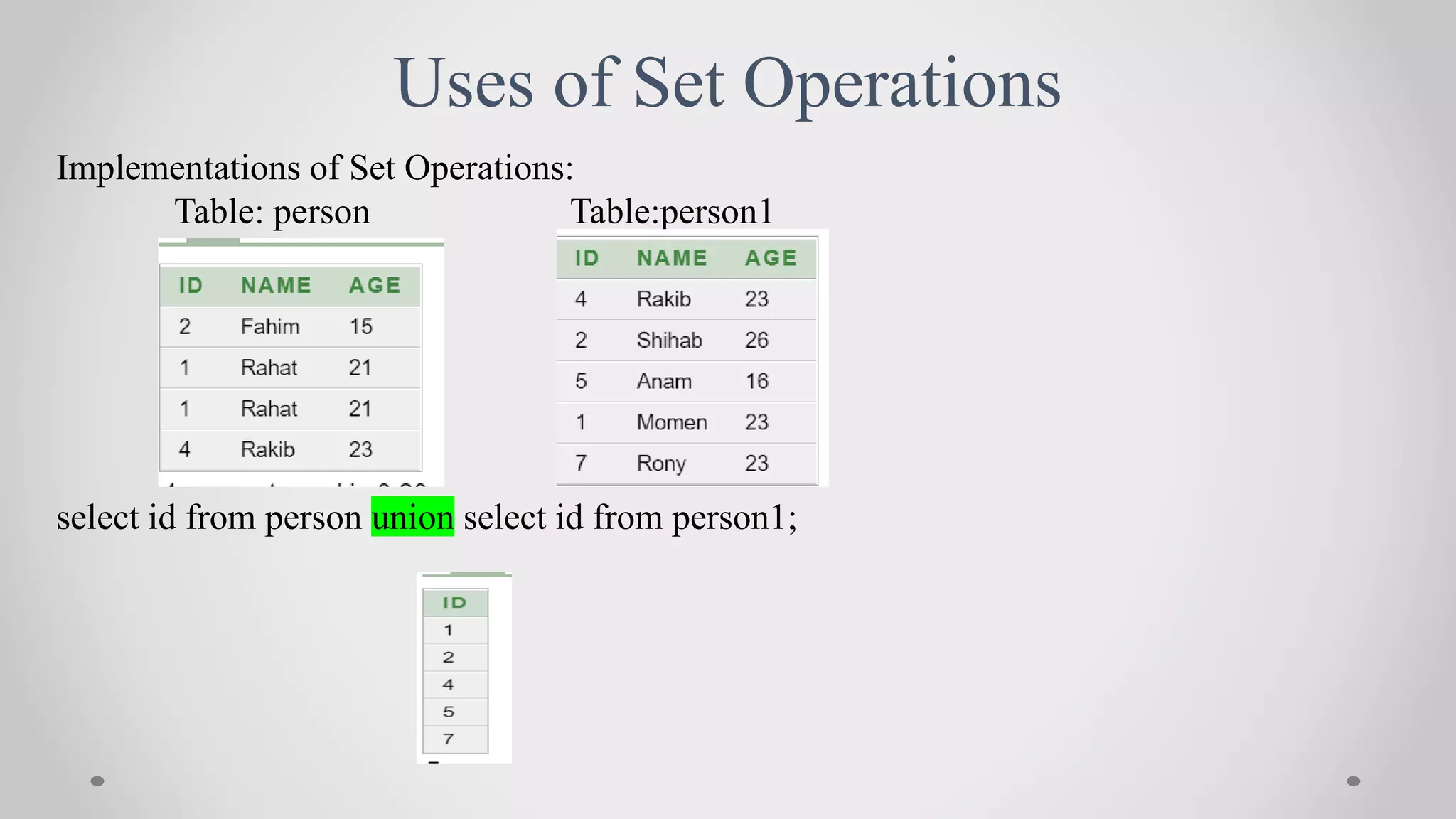 database_set_operations_&_function.pptx | Databases | Computer Software ...