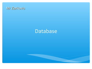 Mr Zarkovic




              Database
 