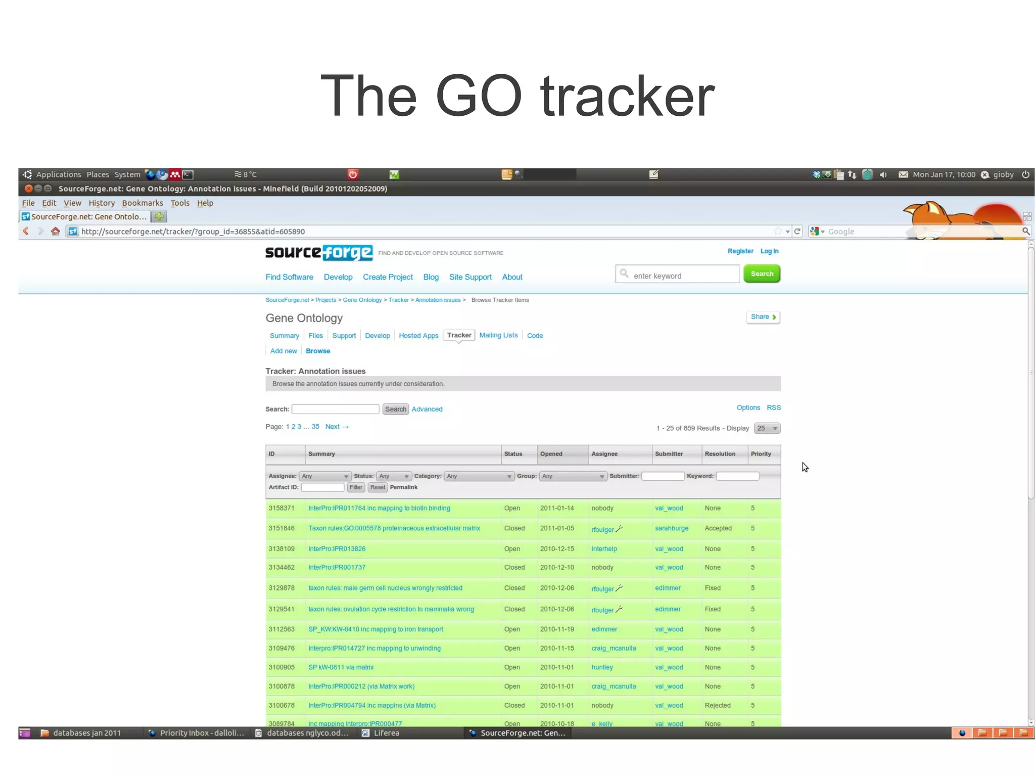 The GO tracker
 
