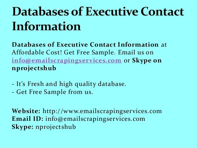 databases of executive contact information contact database free