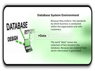 Database system environment ppt. | PPTX | Operating Systems | Computer ...