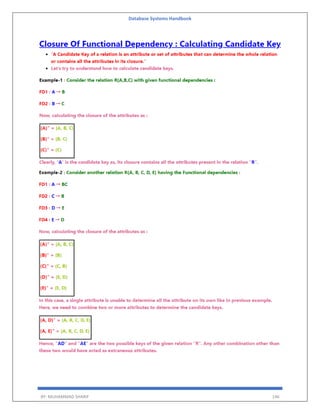 Database Systems Handbook
BY: MUHAMMAD SHARIF 146
 