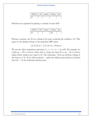Database Systems Handbook
BY: MUHAMMAD SHARIF 130
 