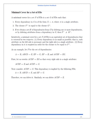 Database Systems Handbook
BY: MUHAMMAD SHARIF 184
 
