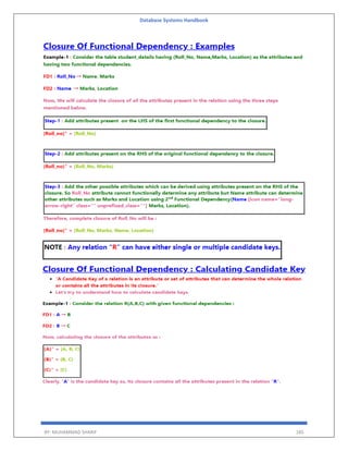 Database Systems Handbook
BY: MUHAMMAD SHARIF 185
 