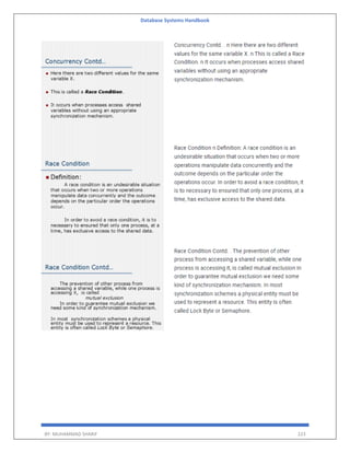 Database Systems Handbook
BY: MUHAMMAD SHARIF 223
 
