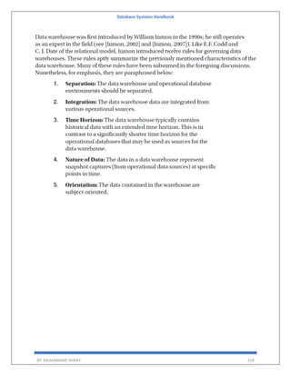 Database Systems Handbook
BY: MUHAMMAD SHARIF 318
 