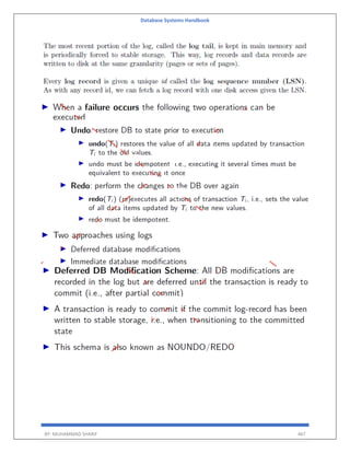 Database Systems Handbook
BY: MUHAMMAD SHARIF 467
 