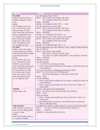 Database Systems Handbook
BY: MUHAMMAD SHARIF 58
 