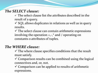STRUCTURE OF SQL QUERIES | PPTX