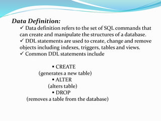 STRUCTURE OF SQL QUERIES | PPT