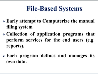 Database systems - Chapter 1 | PPTX | Databases | Computer Software and ...