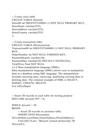 DATABASE SYSTEMS DEVELOPMENT & IMPLEMENTATION PLAN1DATABASE SYS.docx
