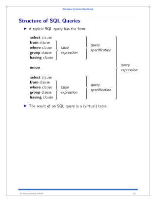 Database Systems Handbook
BY: MUHAMMAD SHARIF 112
 
