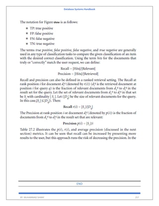 Database Systems Handbook
BY: MUHAMMAD SHARIF 257
END
 