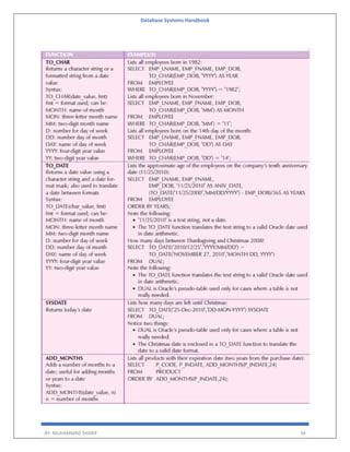 Database Systems Handbook
BY: MUHAMMAD SHARIF 34
 