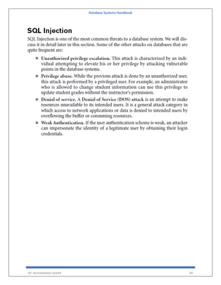 Database Systems Handbook
BY: MUHAMMAD SHARIF 89
 