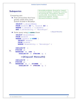 Database Systems Handbook
BY: MUHAMMAD SHARIF 37
 