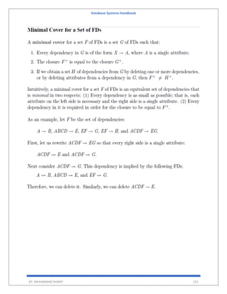 Database Systems Handbook
BY: MUHAMMAD SHARIF 221
 