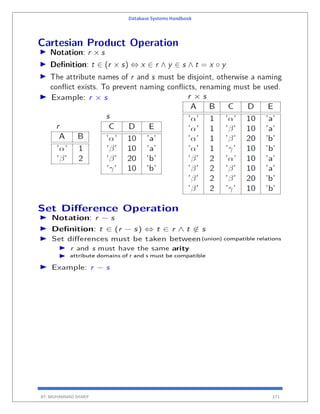 Database Systems Handbook
BY: MUHAMMAD SHARIF 271
 