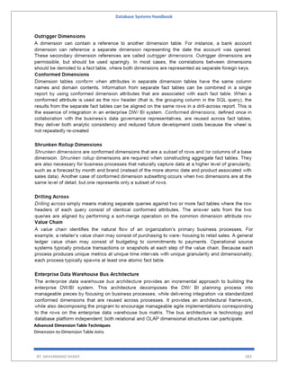 Database Systems Handbook
BY: MUHAMMAD SHARIF 383
Advanced Dimension Table Techniques
Dimension-to-Dimension Table Joins
 