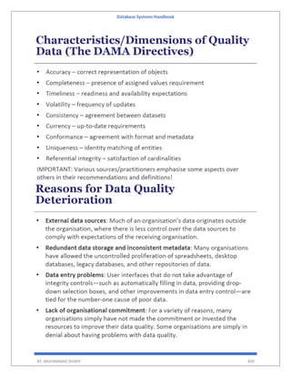 Database Systems Handbook
BY: MUHAMMAD SHARIF 409
 