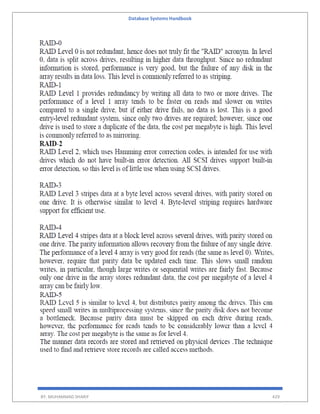Database Systems Handbook
BY: MUHAMMAD SHARIF 429
 