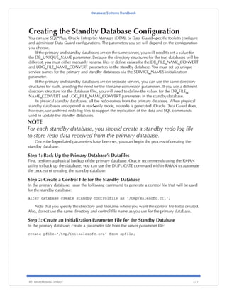 Database Systems Handbook
BY: MUHAMMAD SHARIF 477
 