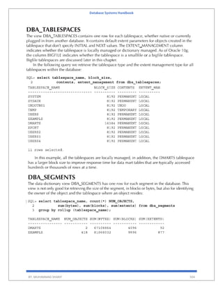 Database Systems Handbook
BY: MUHAMMAD SHARIF 504
 