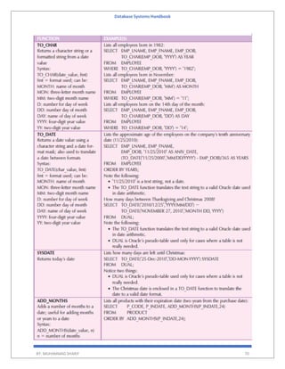 Database Systems Handbook
BY: MUHAMMAD SHARIF 70
 