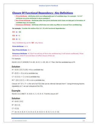 Database Systems Handbook
BY: MUHAMMAD SHARIF 140
 