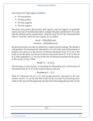 Database Systems Handbook
BY: MUHAMMAD SHARIF 256
END
 