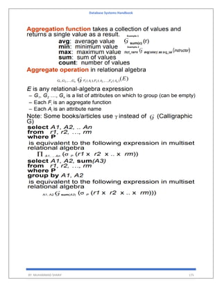 Database Systems Handbook
BY: MUHAMMAD SHARIF 175
 