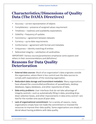 Database Systems Handbook
BY: MUHAMMAD SHARIF 249
 