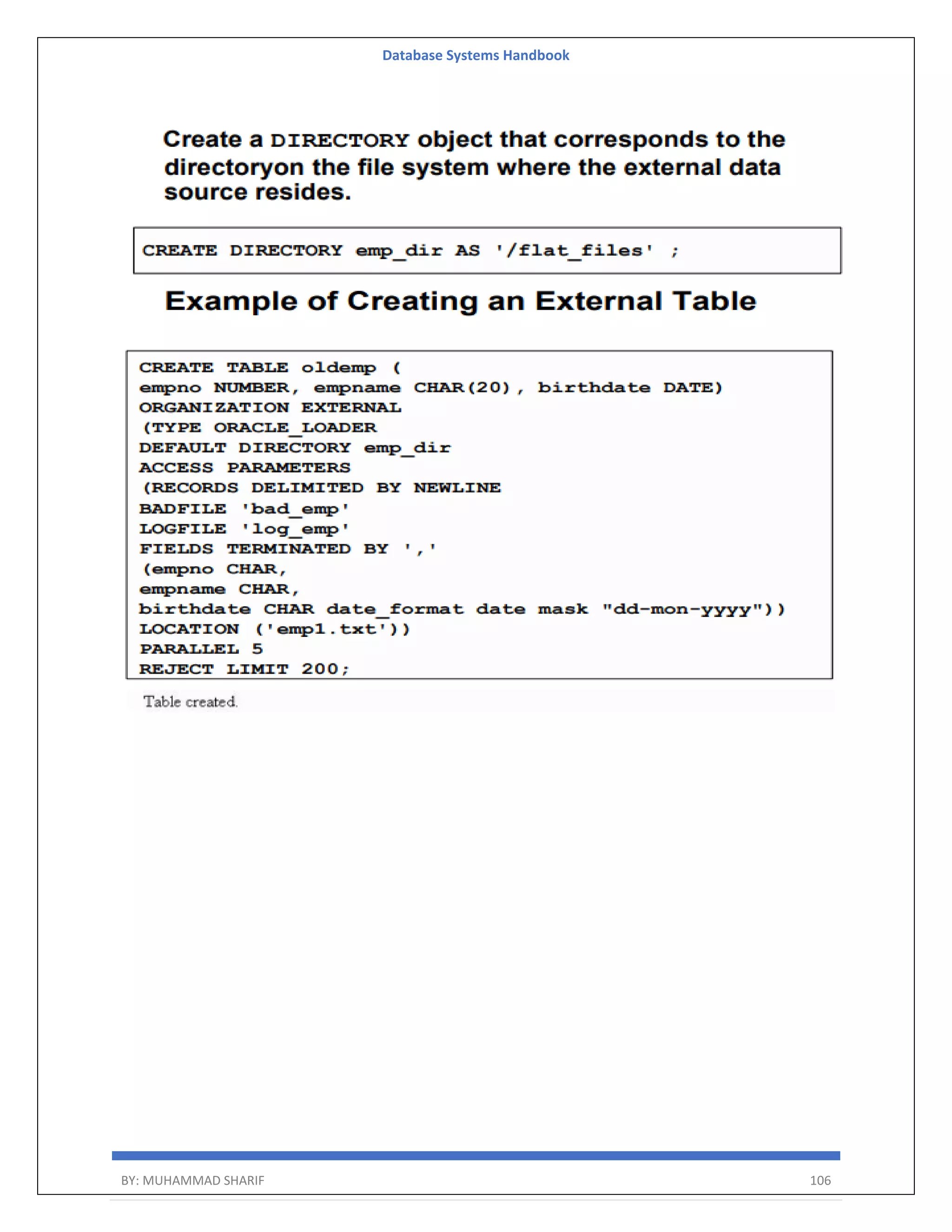 Database Systems Handbook BY: MUHAMMAD SHARIF 106 