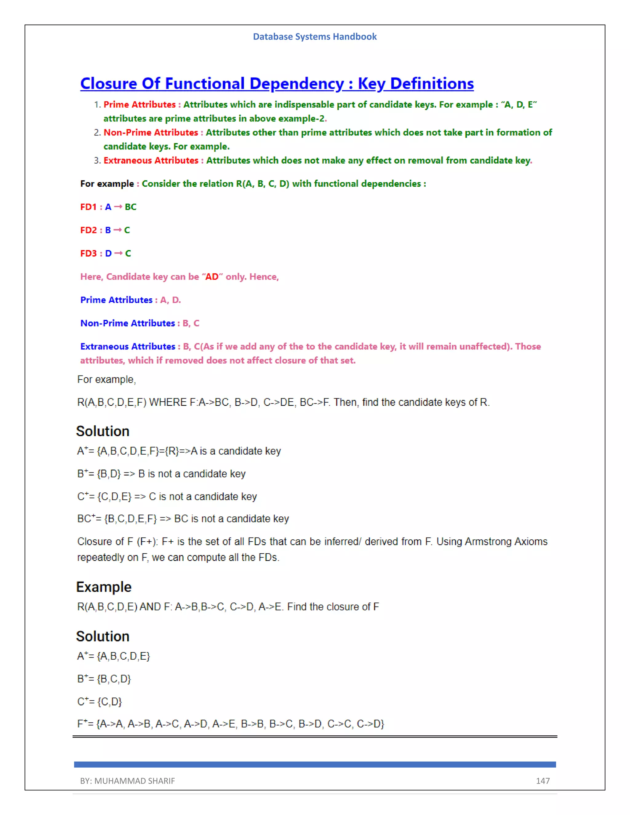 Database Systems Handbook BY: MUHAMMAD SHARIF 147 