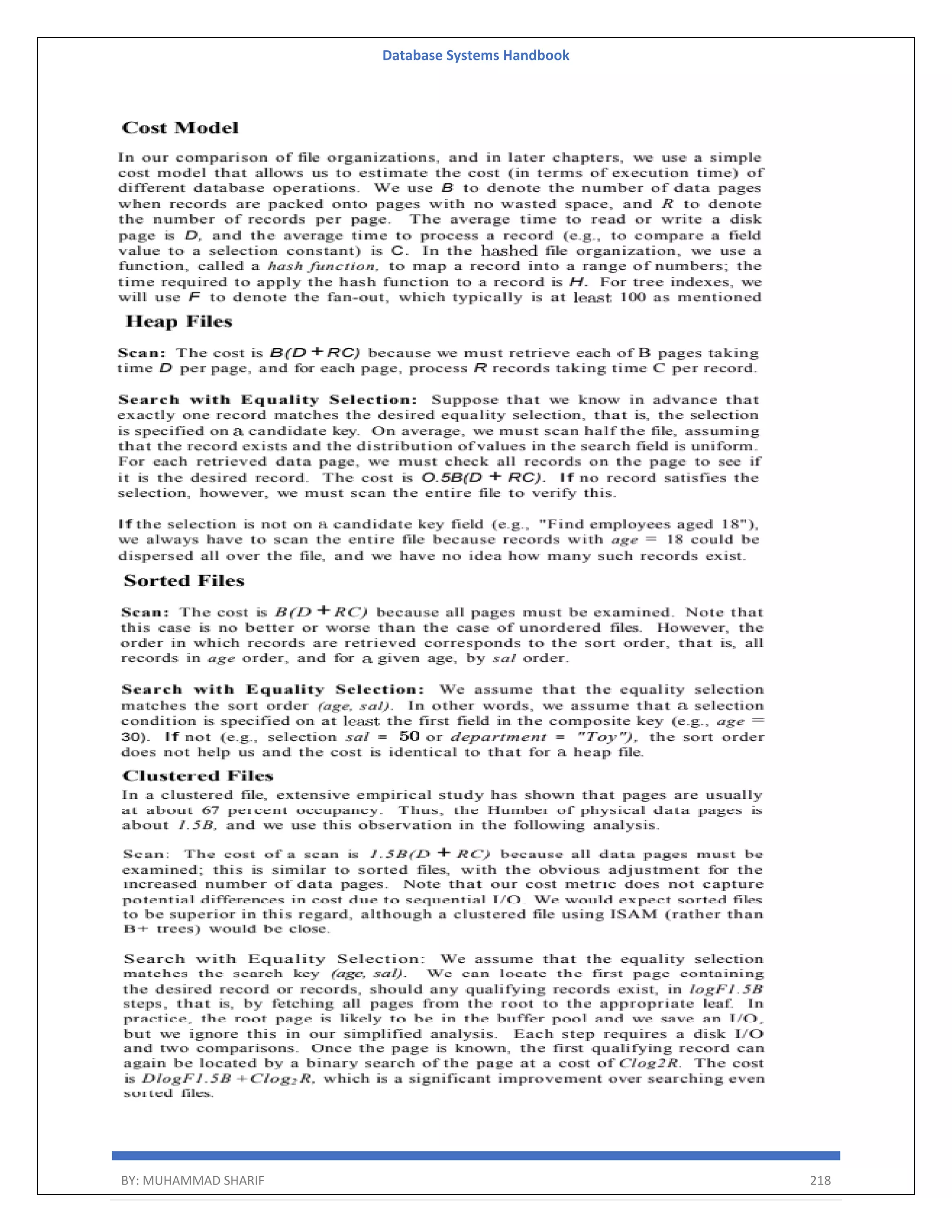 Database Systems Handbook BY: MUHAMMAD SHARIF 218 