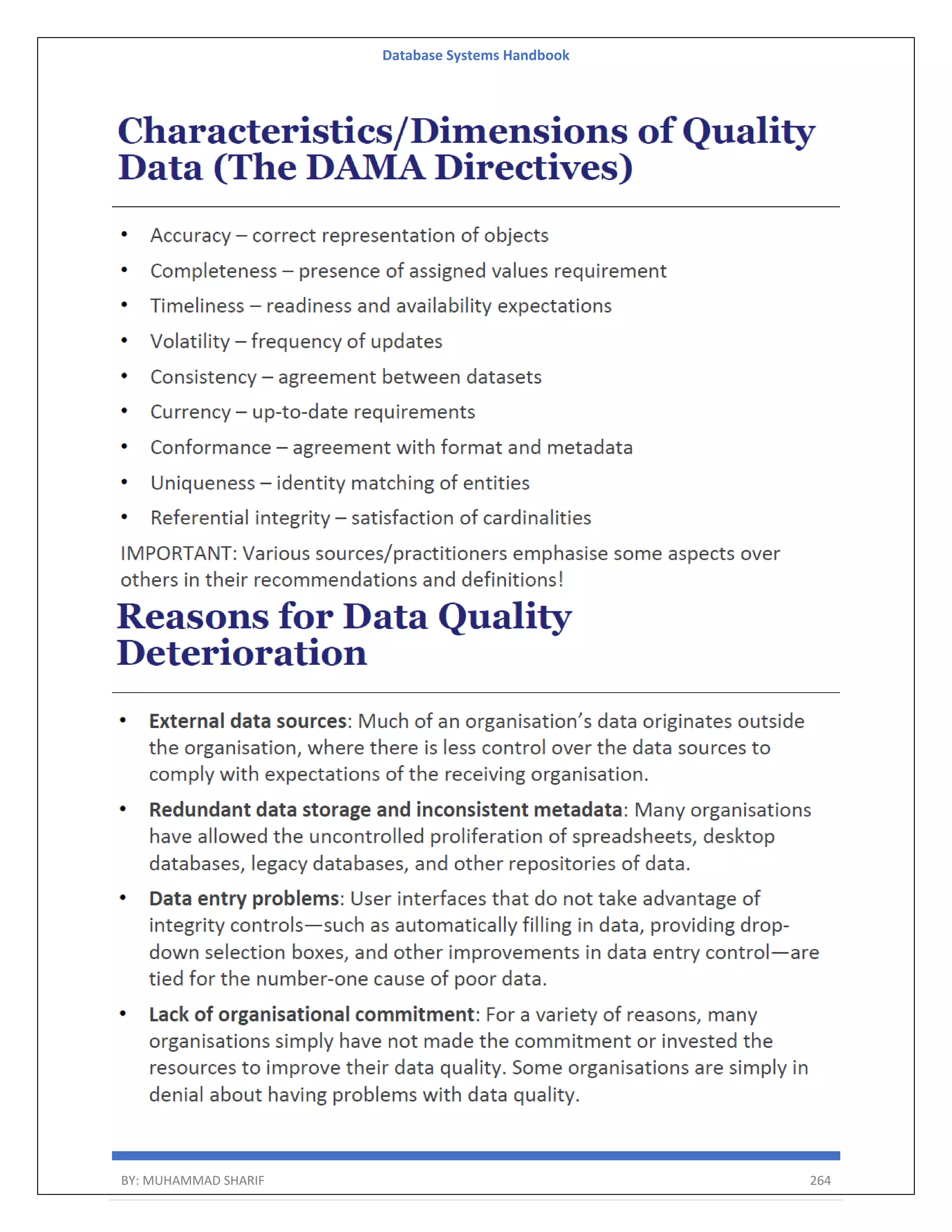 Database Systems Handbook BY: MUHAMMAD SHARIF 264 
